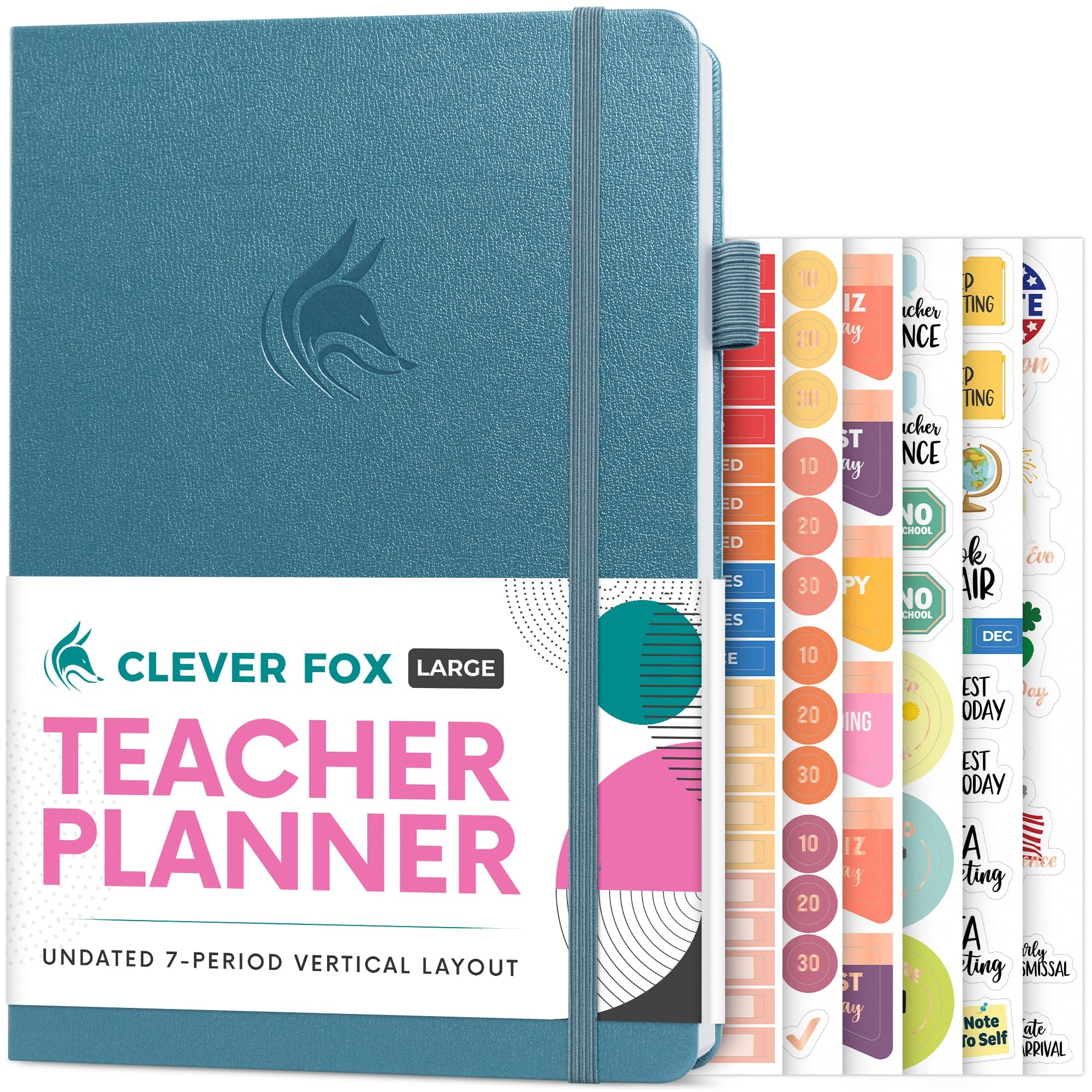 Clever Fox Teacher Planner – School Year Planner with Calendars & Lesson Plans – Teacher Plan Book for Classroom & Homeschool Organization - Undated,