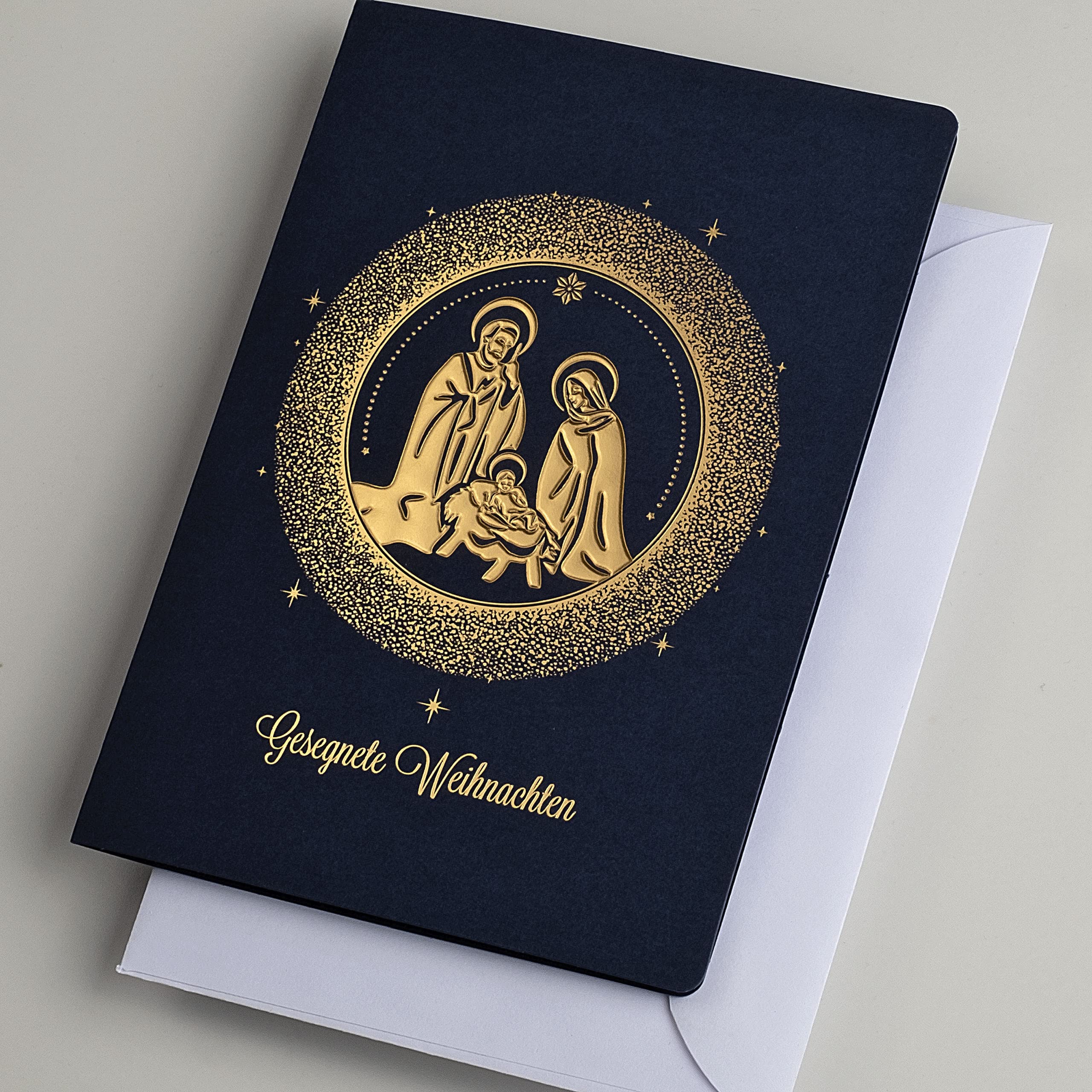 Art Nuvo, Exclusive Christmas Cards No. 43, Set of 10 Same Cards, 120 x 170 mm, Gold Plated and Embossed Christmas Motifs - Image 3