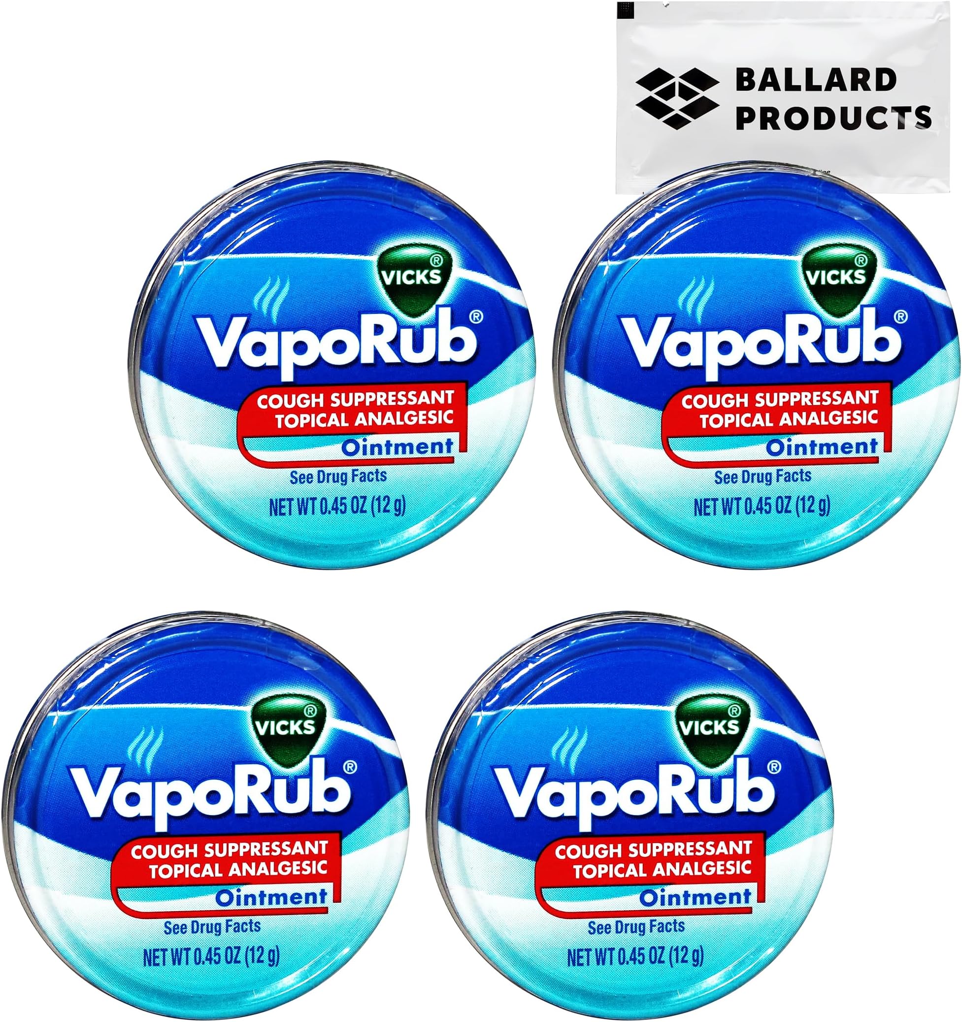 (2) Vicks Vaporub Topical Ointment 12g Tin Travel Size by