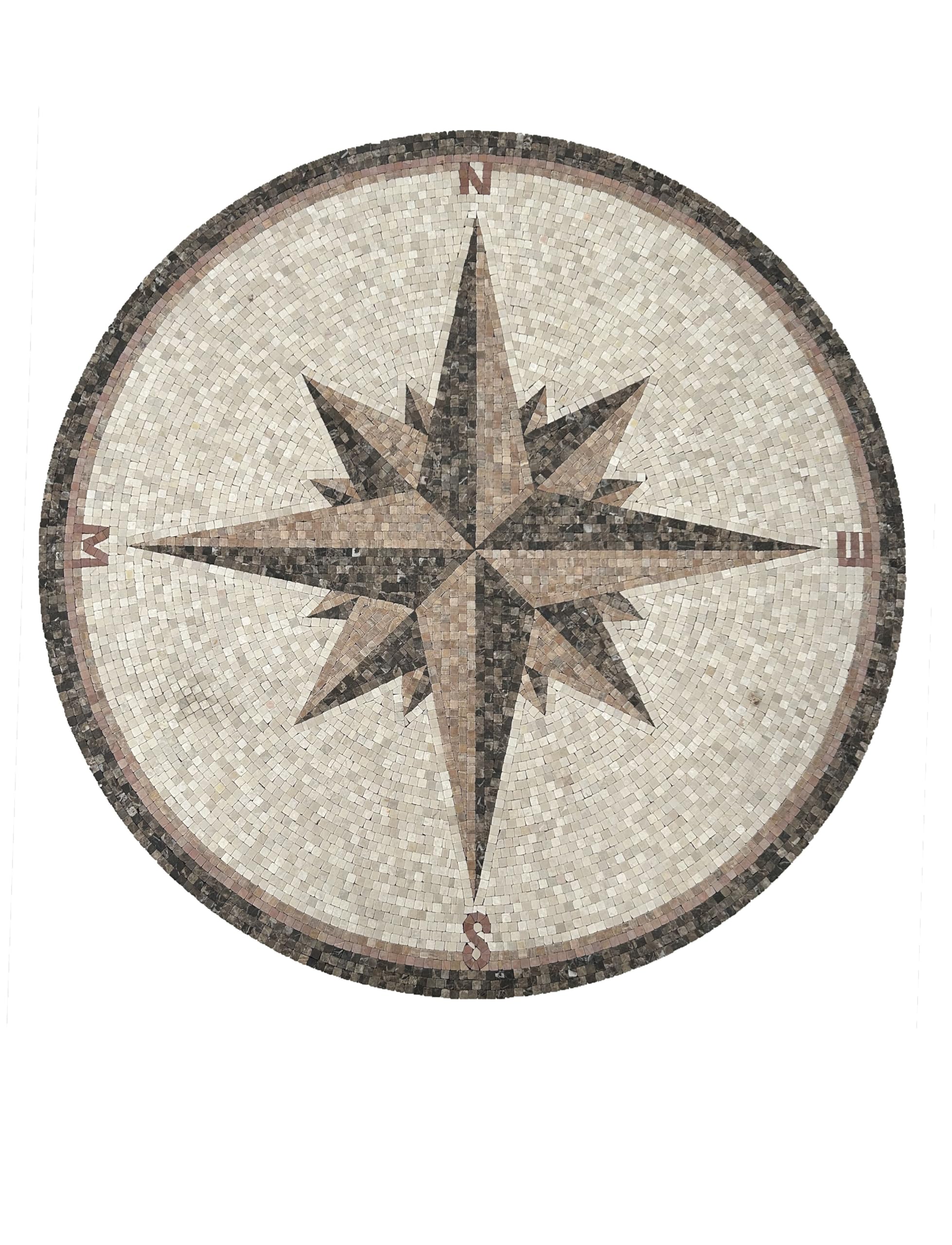 Mosaico tipo romano de 100x100cm. Pegado en malla especial,. Modelo Venus, mármol natural