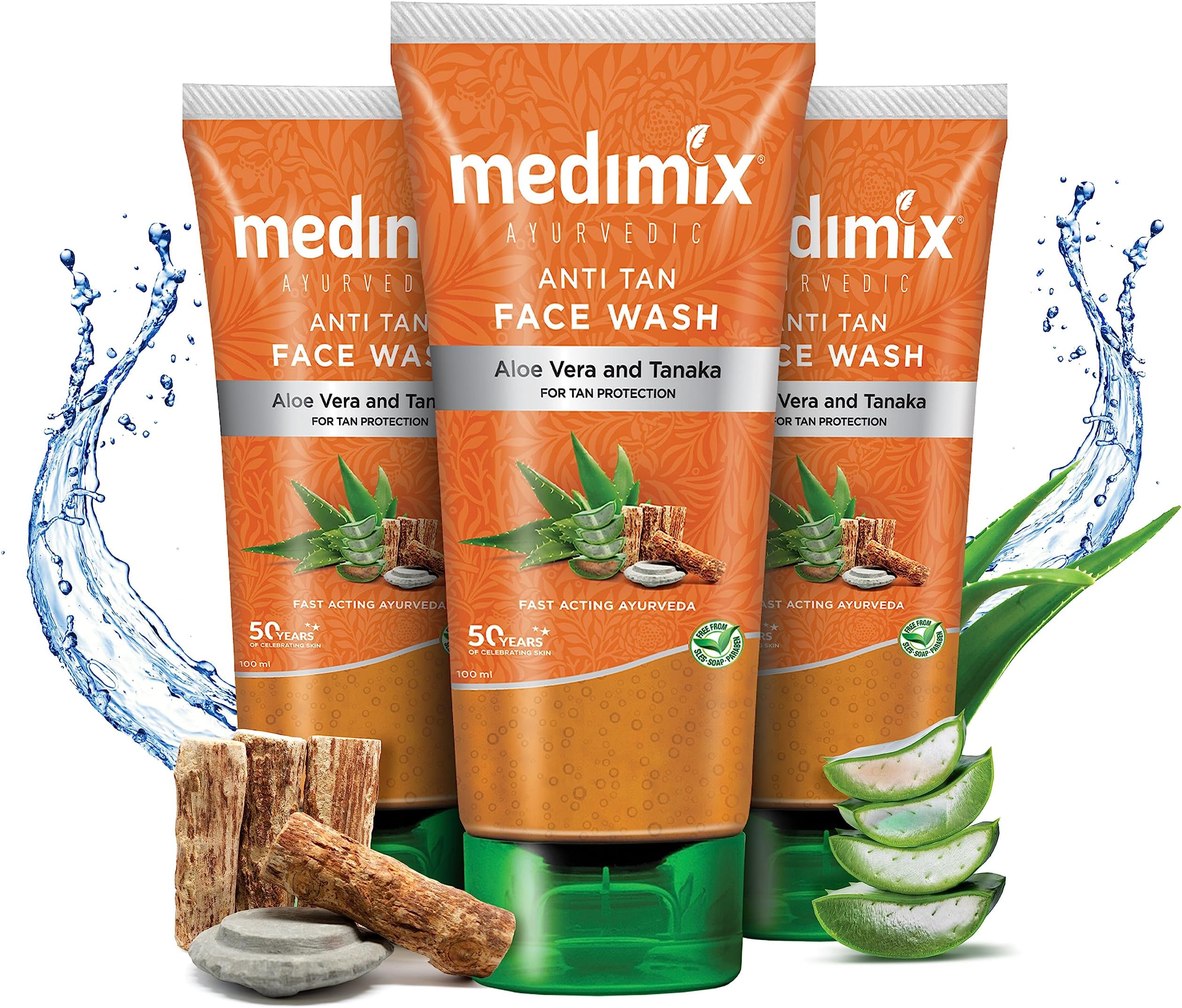 Medimix Ayurvedic Anti-Tan Face Wash,100ml (Pack of 3)