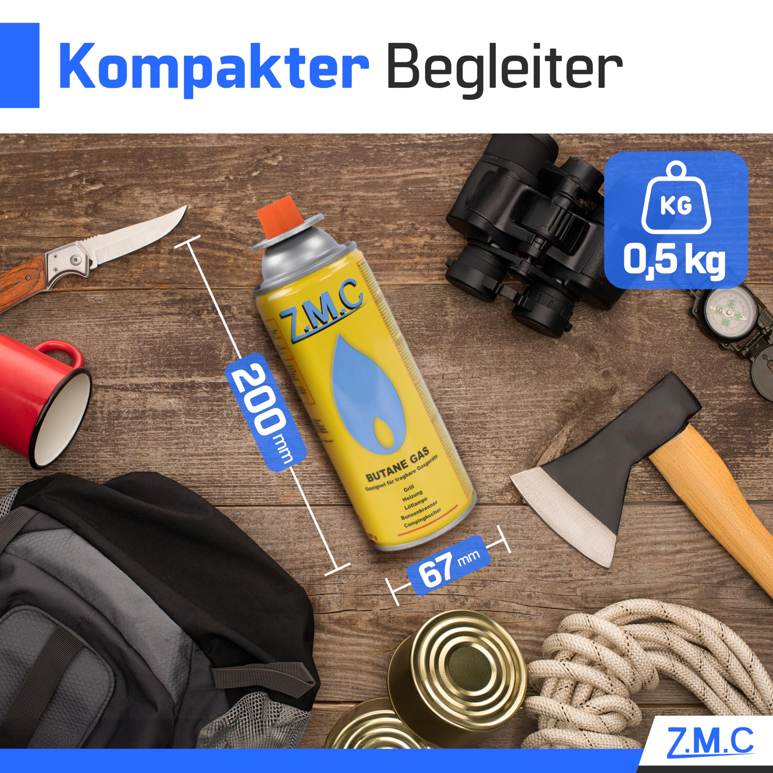 Z.M.C 84x Gaskartuschen 227g mit Ventil Typ MSF-1a, Universal Butangas Kartuschen mit Bajonett Anschluss für Campingkocher, Gasheizung, Gasbrenner
