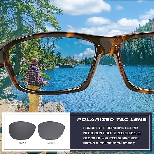 Miniatura 187 de Nitrogen - Gafas de sol deportivas polarizadas envolventes para hombre y mujer, UV400, para conducir, pescar, correr, andar en bicicleta, gafas