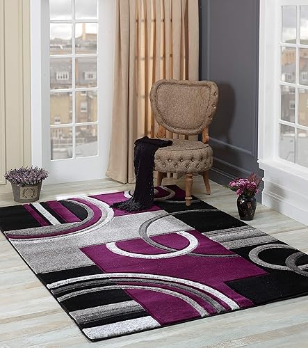 Glory Rugs - Alfombra moderna suave tallada a mano, alfombra contemporánea con textura mullida de primera calidad para interior salón comedor y