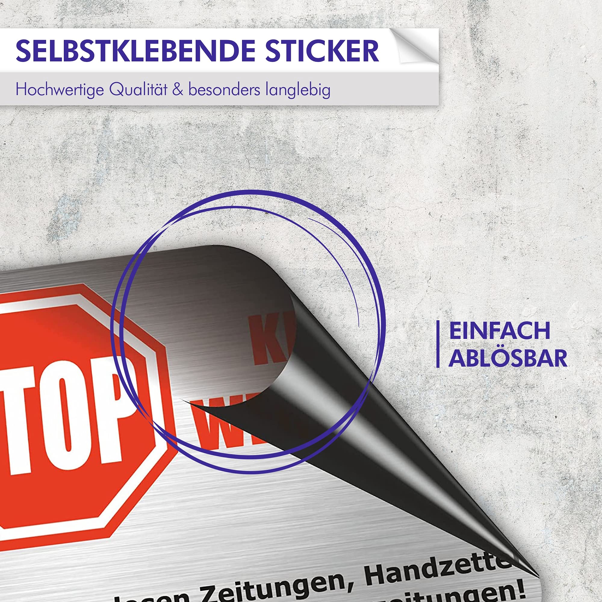 INDIGOS UG – Aspect Acier Inoxydable – Autocollant Pour Boîte Aux Lettres Aspect Acier Inoxydable De Haute Qualité – Pas D'autocollants Publicitaires – Détachable Individuellement – Pour La Boîte Aux