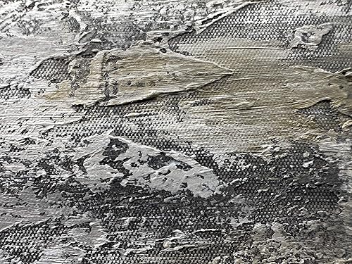 Miniatura 2 de yao or miao Pinturas al óleo a mano, amante oscuro bajo la lluvia, 28 x 40 pulgadas, arte abstracto de pared en blanco y negro con textura y