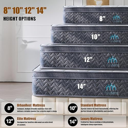 Miniatura 10 de Colchón de Tamaño Individual de 10 Pulgadas, Colchón Individual en una Caja para Dormir Fresco, Colchones de Cama Híbridos de Espuma Viscoelástica