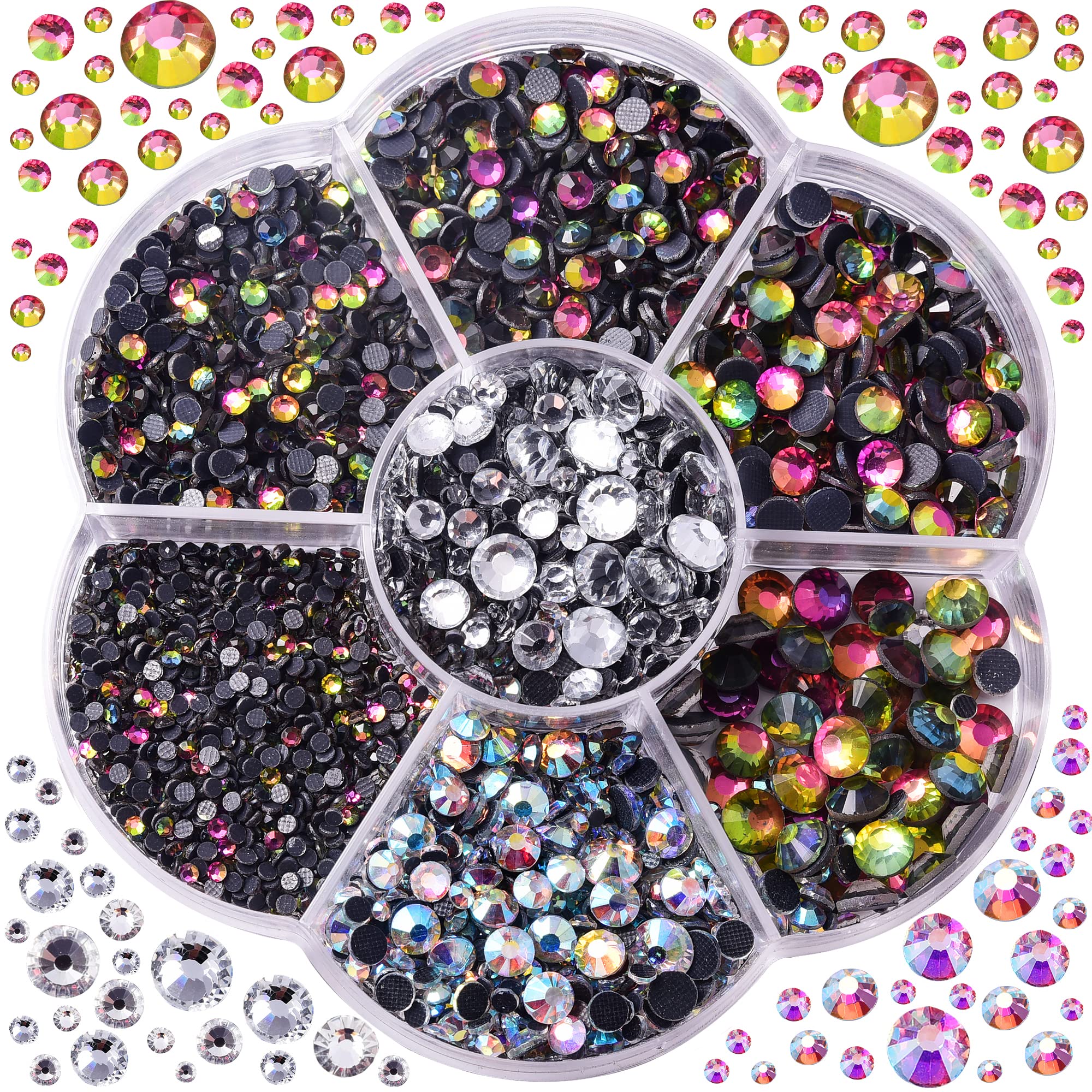 Diamantes de imitación termoadhesivos arcoíris para manualidades DIY en tela y ropa
