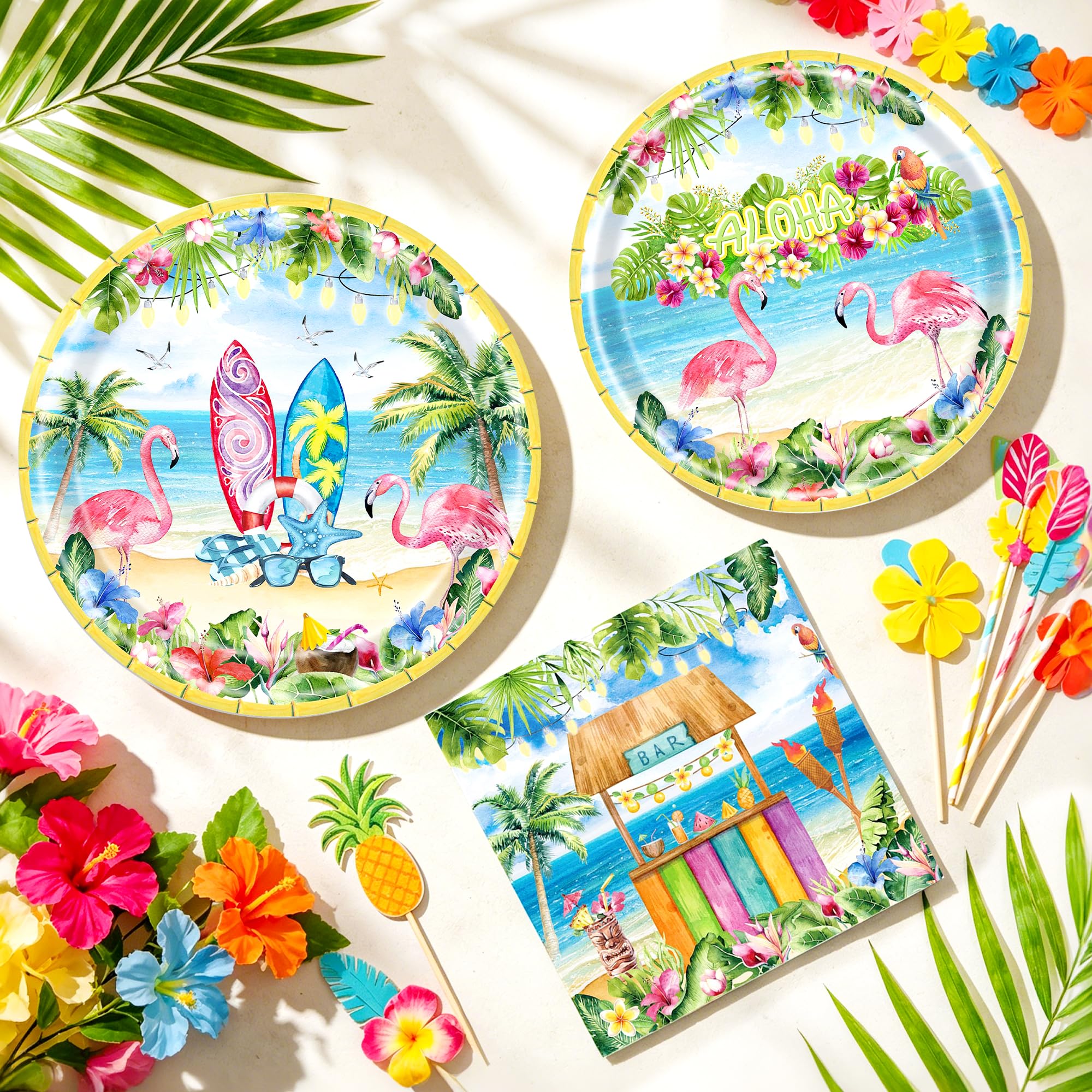 Hawaiian Party Supplies Aloha Pary Plates Napkins for Baby Shower