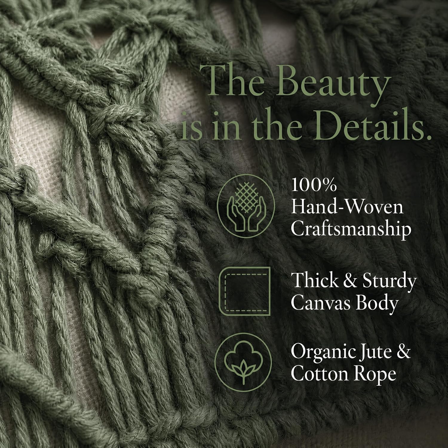 Boho Macrame Over Door Organizer (Green)