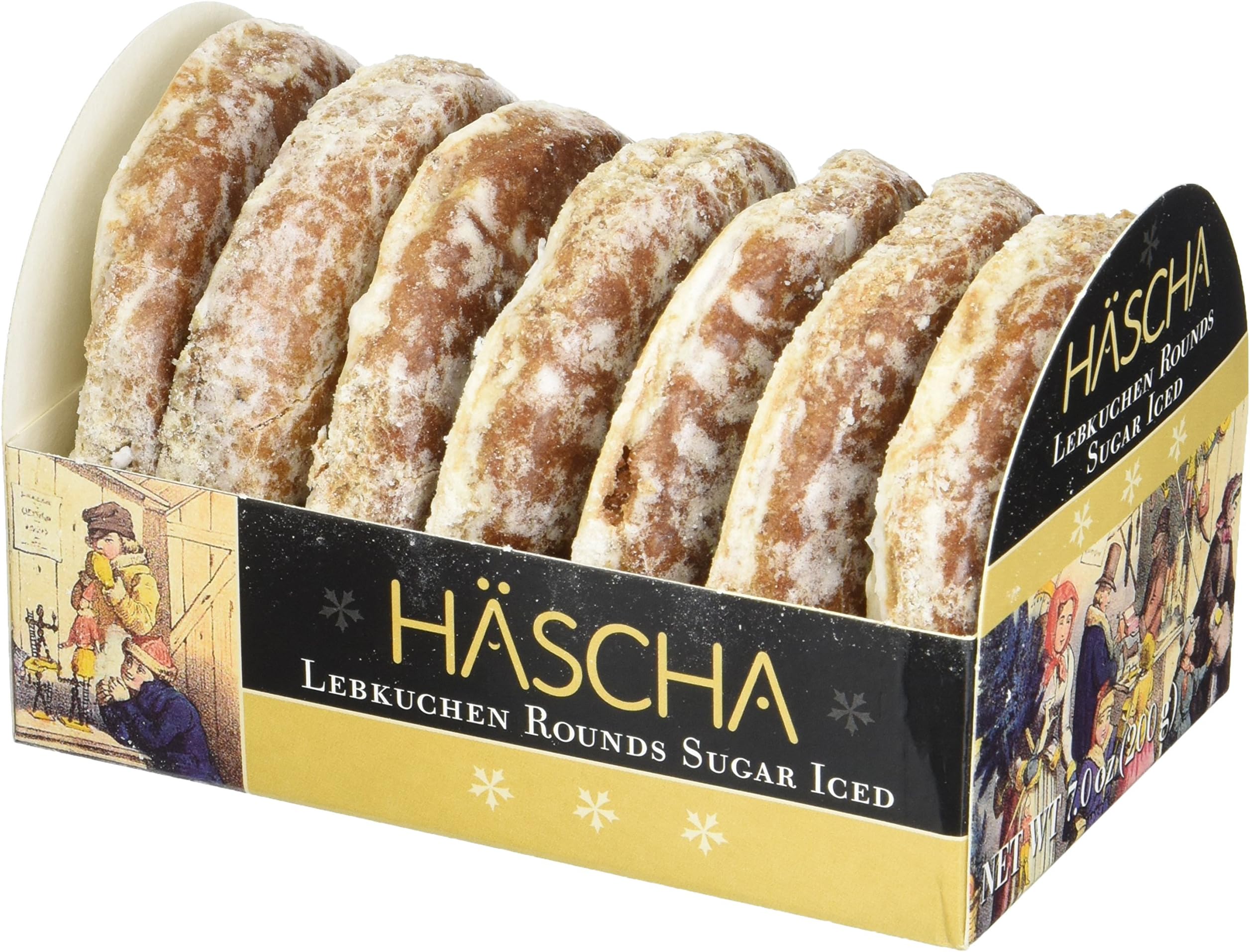 Hascha Lebkuchen Rounds Sugar Iced, 7 Ounce (Pack of 18)