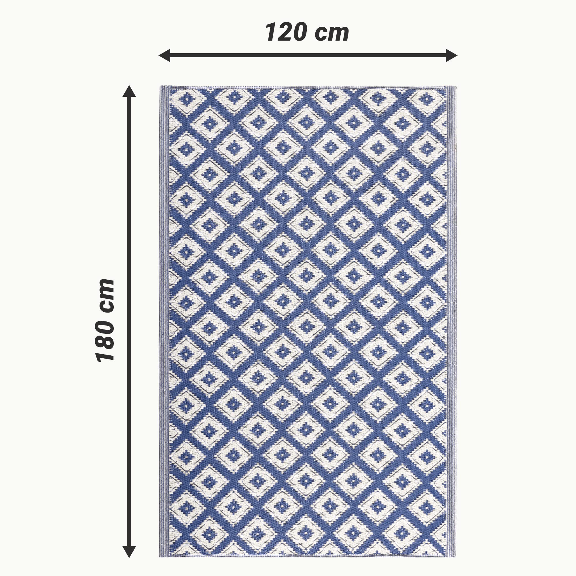 JEMIDI Alfombra para Exteriores 180 x 120 cm - Alfombra de Polipropileno para Exterior jardín terraza balcón - Resistente a la Intemperie y Lavable