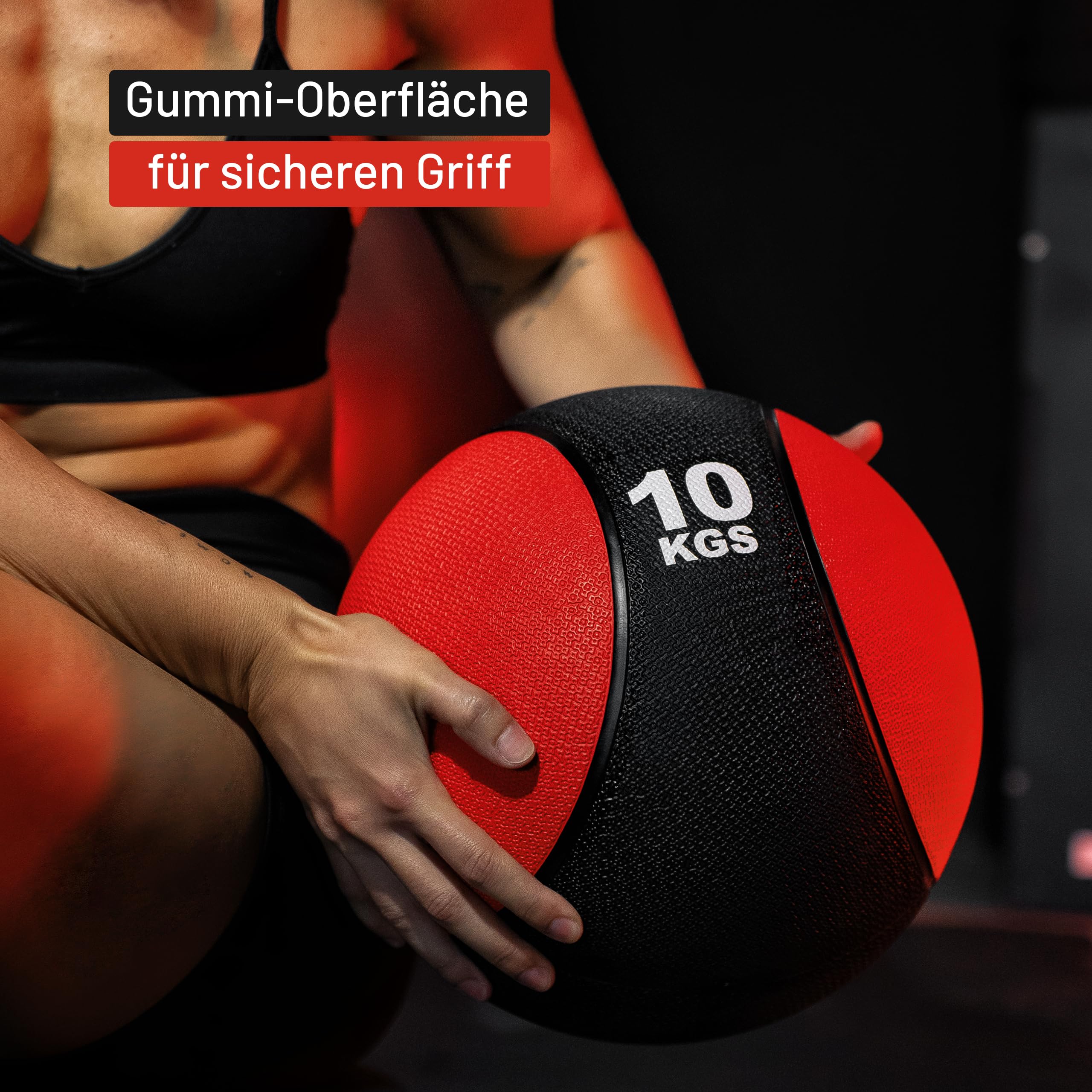 Gorilla Sports® Medecine Ball - Individuel/Ensemble 1kg, 2kg, 3kg, 4kg, 5kg, 6kg, 7kg, 8kg, 9kg, 10kg Poids, Antidérapante - Slam Ball, Balles de Poids, Musculation, pour Fitness, Gym, Entraînement
