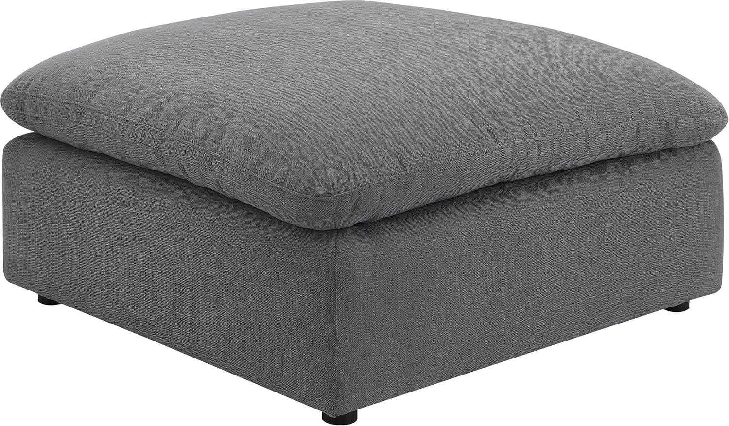 Coaster Home Furnishings - Hobson - Fabric - Upholstered Square Ottoman with Plush Cushioned Seat, Topstitching Detail and Modular Design for Seating - Living Room - 38-Inch - Ivory - 551453