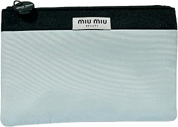 Miu Miu FLAT Cosmetic Bag Pouch Makeup Toiletry Zip Travel Fragrance Beauty Miutine Trousse 8L X 5H X 0.5W - WOMEN - 9565