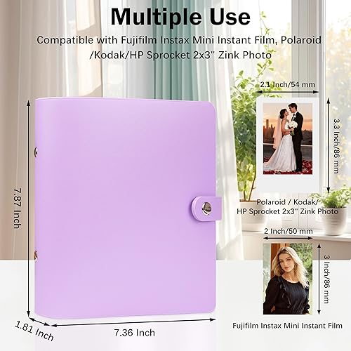 Miniatura 2 de Álbum de fotos de 320 bolsillos para cámara Fujifilm Instax Mini, álbum de fotos de 2 x 3 pulgadas para fotos Polaroid de 2 x 3 pulgadas, libro de
