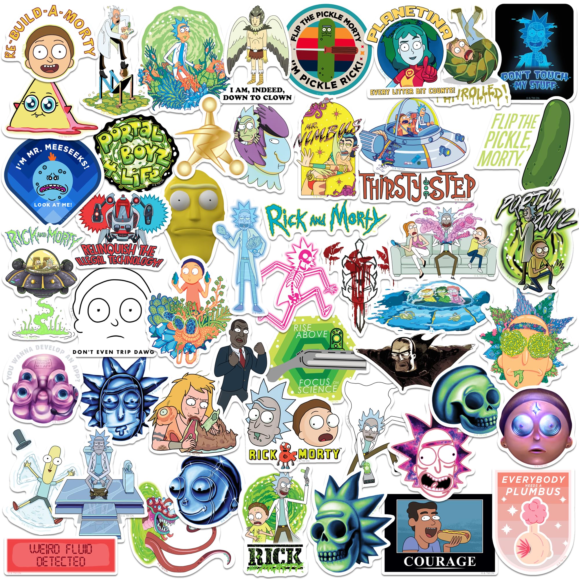 Pegatinas de Rick and Morty de vinilo grande para darle un toque único a tu monopatín o tableta.
