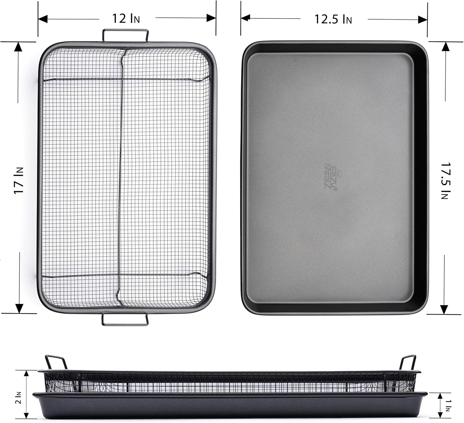EaZy MealZ Crisper Set: Basket and Tray Dimensions