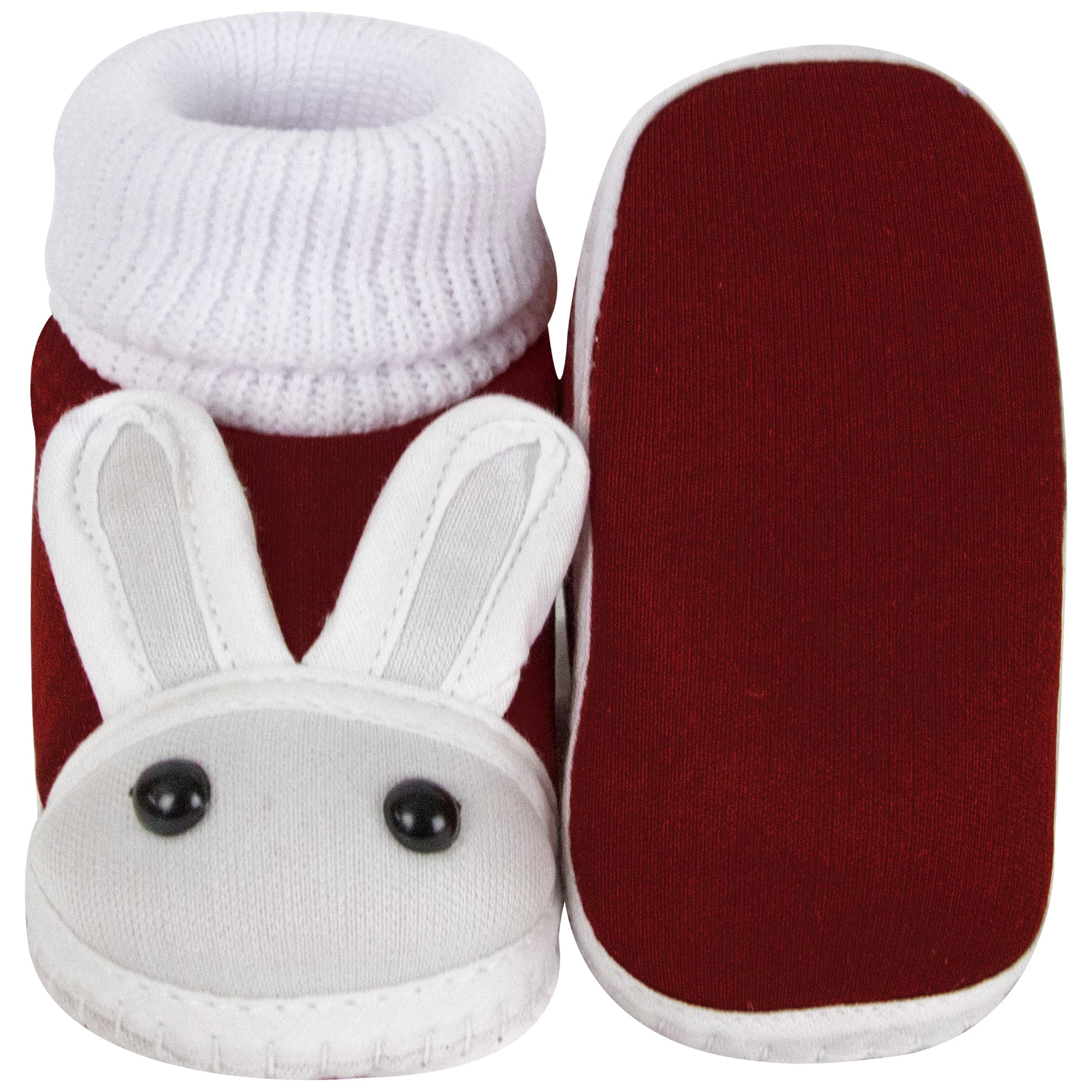 Neska Moda Baby Boy's Maroon Cotton Booties - 0 to 12 Months 2