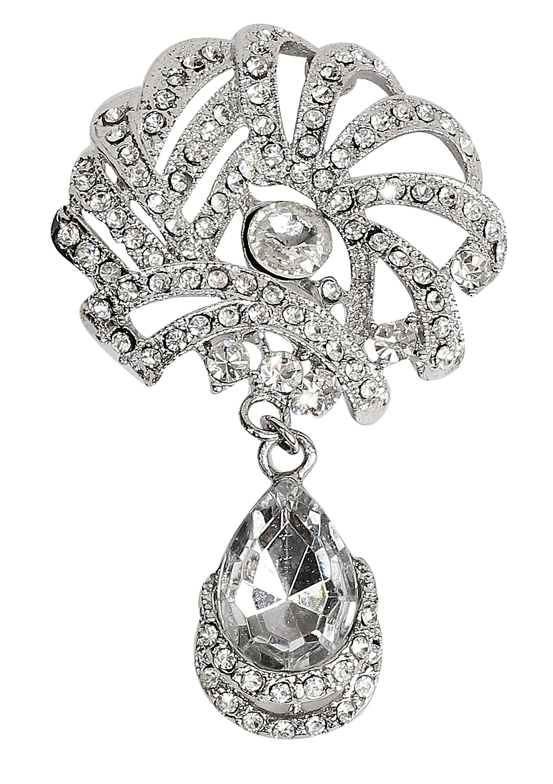 Touchstone Silver Sparkle Brooch For Women (B00F0Y69IS) Amazon Price History, Amazon Price Tracker