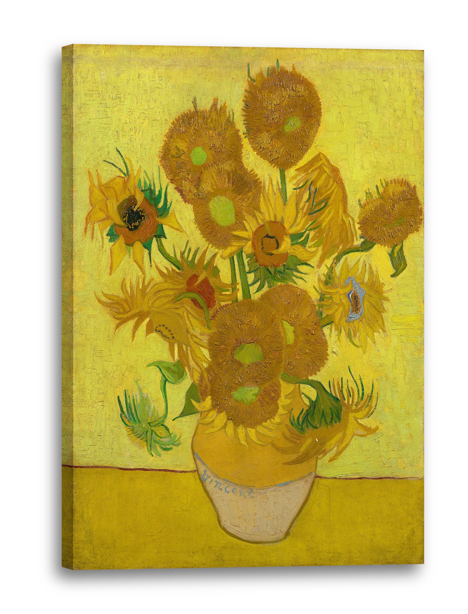 Printed Paintings Stampa su Tela con Telaio (60x80cm): Vincent Van Gogh - Girasoli (1889) - Quadri Moderni