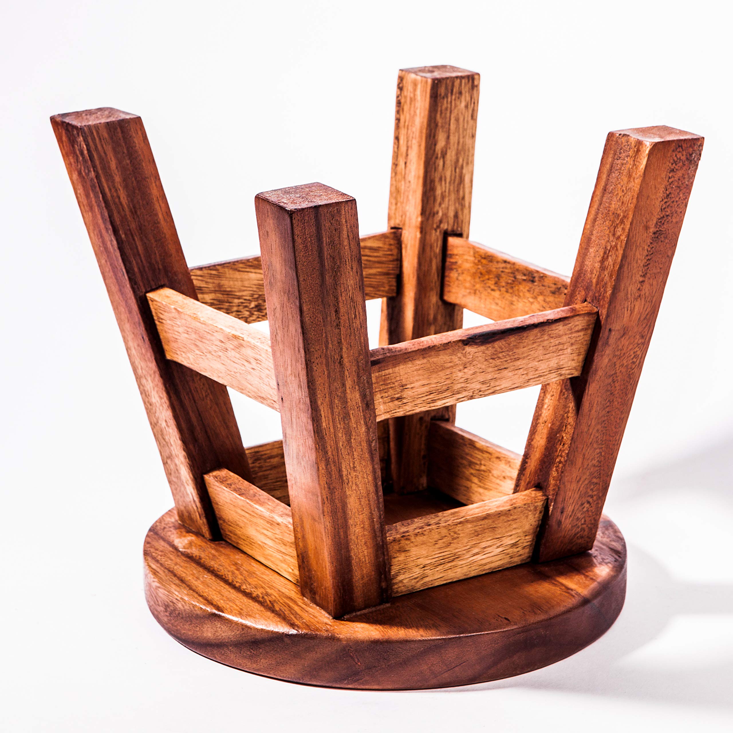 Tabouret pour enfant en bois massif avec motif chèvre - Hauteur d'assise : 25 cm
