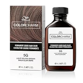COLORCHARM Permanent Liquid Hair Color for Gray Coverage| 5G Light Gold Brown | 1.4 Fl Oz