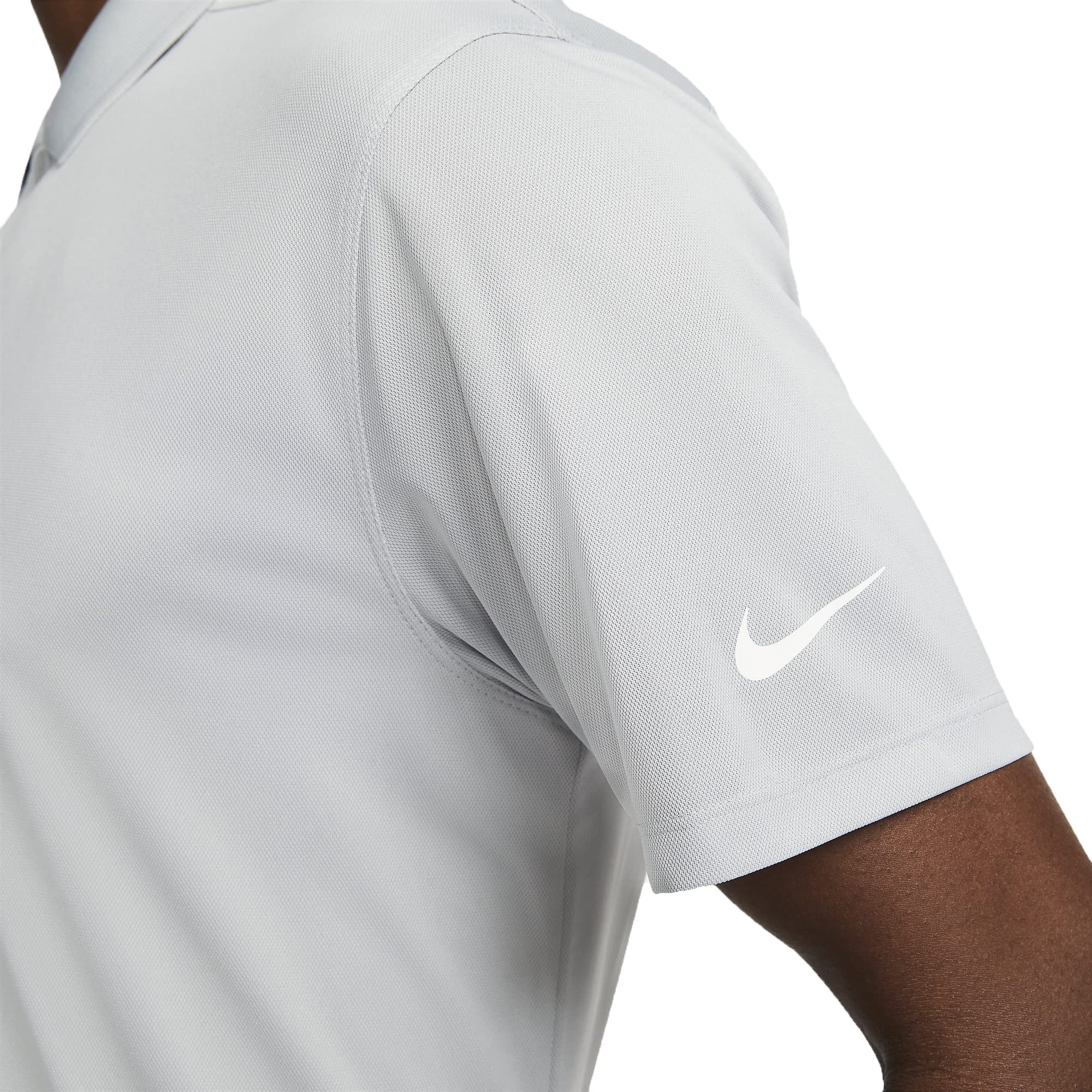 Nike Dry Victory - Polo de Golf para Hombre, Gris Ahumado Claro/Blanco, Small
