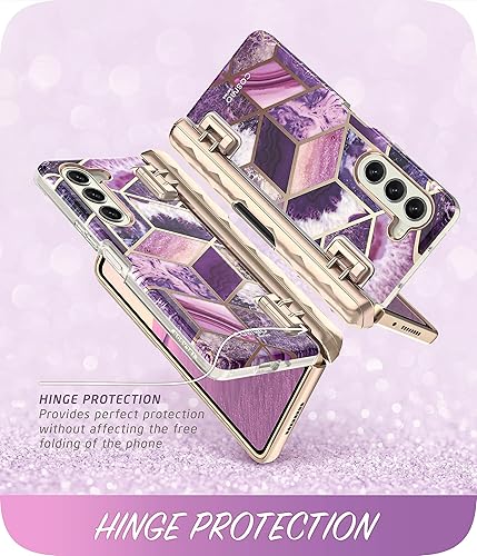 Miniatura 6 de i-Blason Cosmo - Funda para Samsung Galaxy Z Fold 5 con soporte para bolígrafo, protector de pantalla integrado, protección de bisagra, 3 fundas de