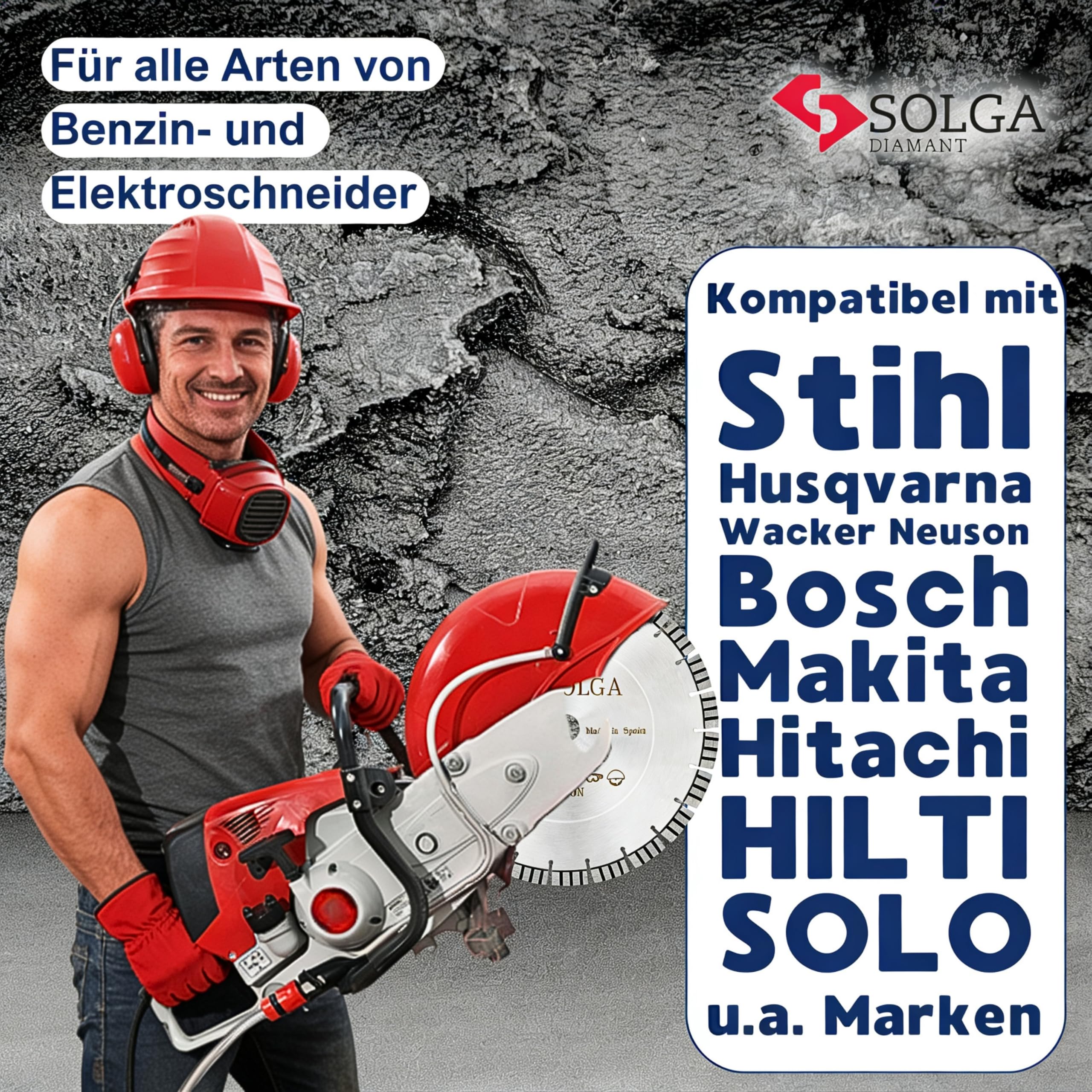 SOLGA Diamanttrennscheibe Turbo - 400mm - 25,4mm - 3,2mm - Beton, Stahlbeton, Asphalt, Ziegel, Stein, Porenbeton, Granit - Sägeblatt für Benzin Elektro Winkelschleifer