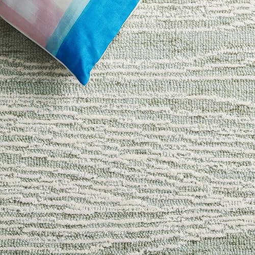 Miniatura 9 de SAFAVIEH Metro Collection MET995H - Alfombra de lana de alta calidad, hecha a mano, 8 x 10 pies, gris oscuro, marfil, para sala de estar, comedor y