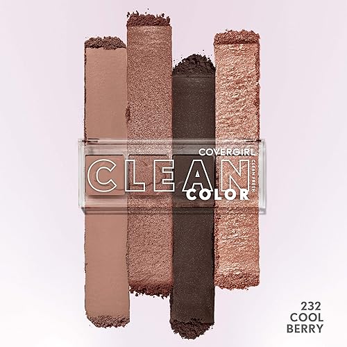 Miniatura 4 de COVERGIRL Sombra de ojos Clean Fresh Clean Color  Sombra de ojos, paleta de sombras de ojos, sombra de ojos brillante, fórmula vegana  Cool Berry, 4