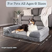 Vista 4 de PETMAKER Orthopedic Dog Bed - 42in Dog Couch Bed with Supportive Wraparound Bolster and Removable Washable Cover - Egg-Crate Foam Extra Large Dog
