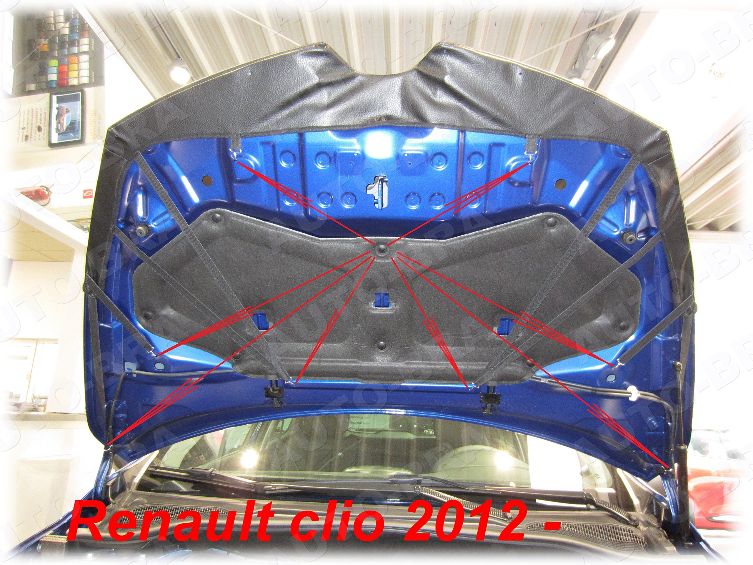 AB3-00074 Protector del Capo Compatible con Renault Clio IV 2012-2019 Bonnet Bra Tuning