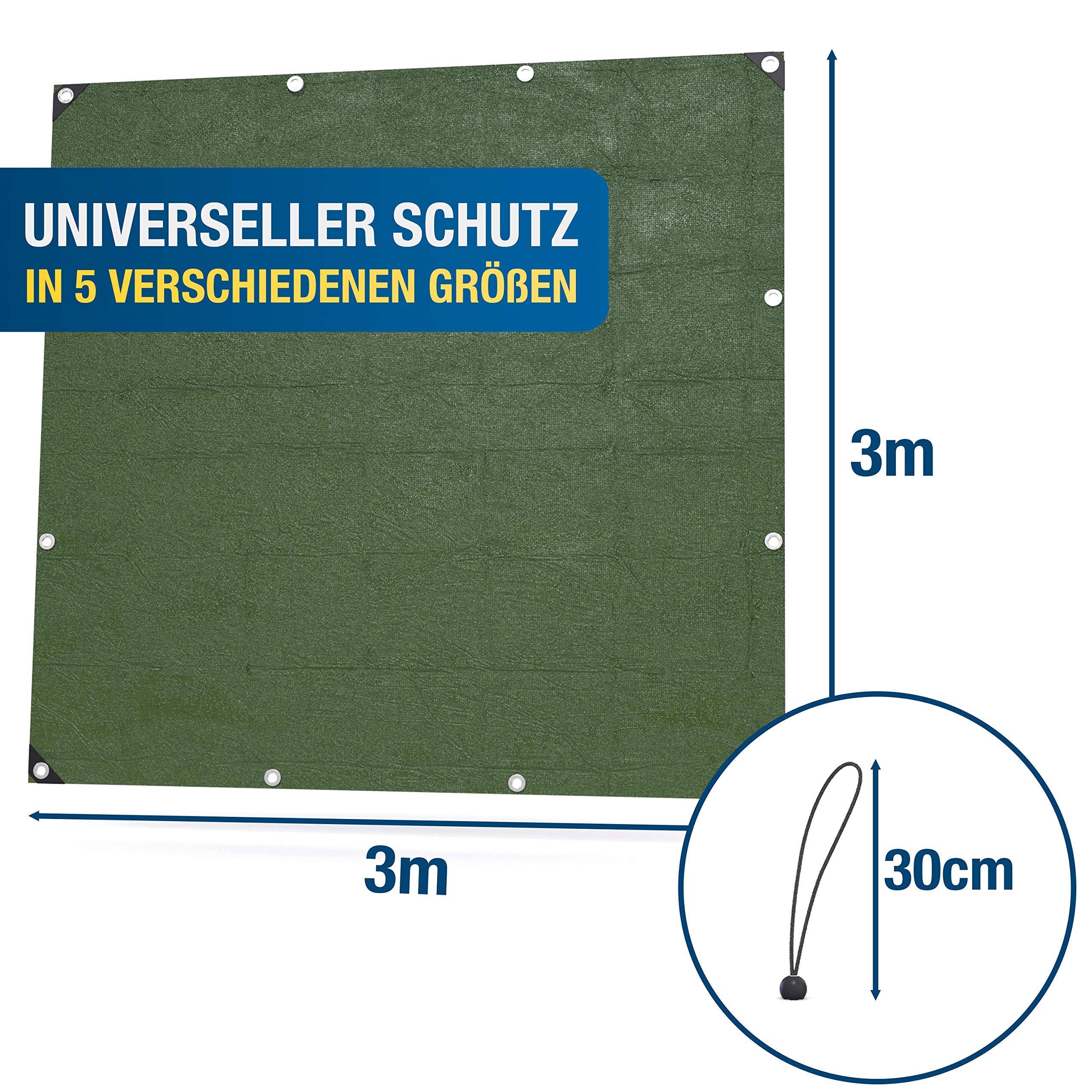 Robuste Poly-Plane 3x30 M, 12 Mm Dick – Wasserdicht, UV-beständig Mit Verstärkten Kanten & Ösen