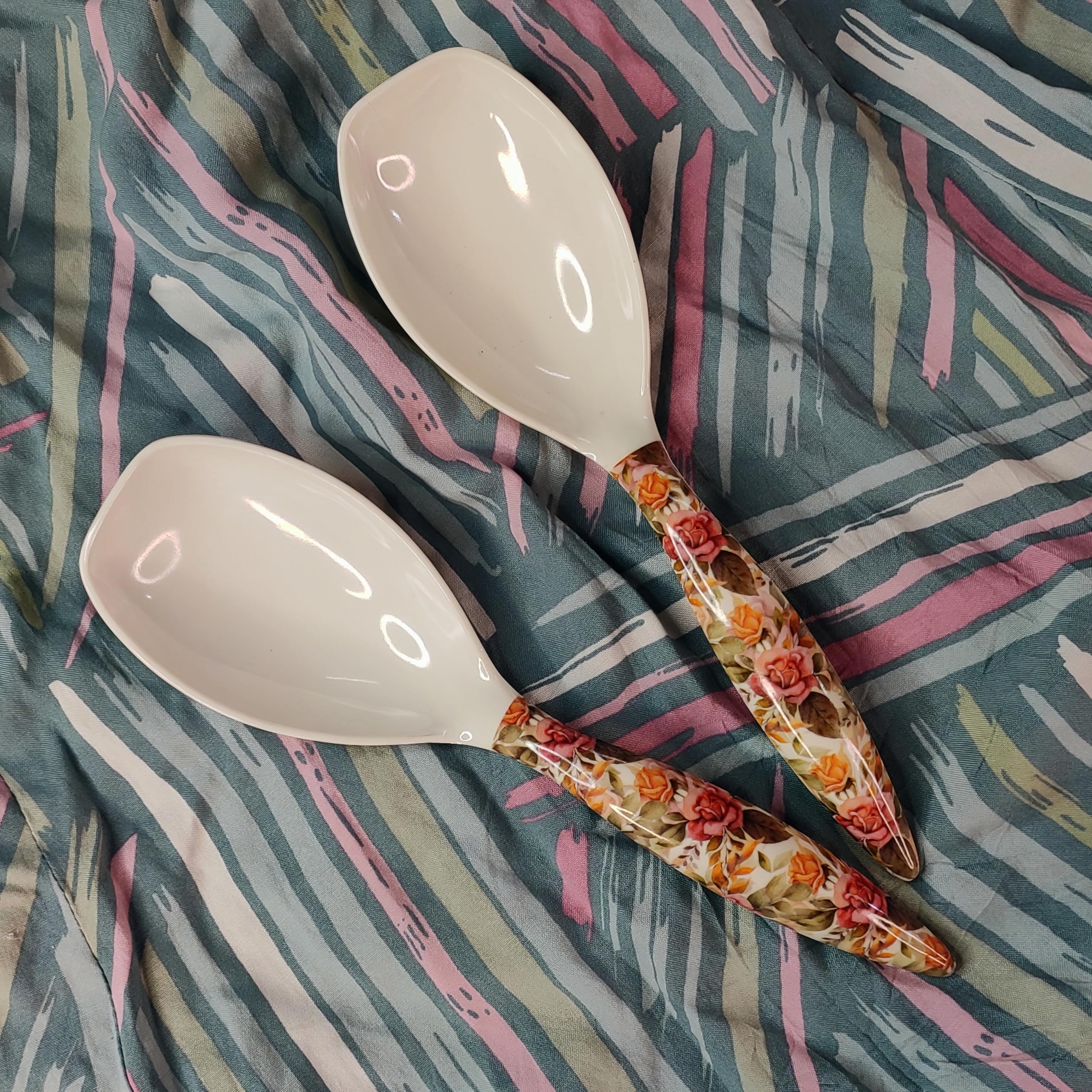 Vemlons Long Handle Melamine Serving Spoon Set of 2/Serving Spoon, Melamine Tableware, Set of 2 Piece Rice Serving Spoons 2