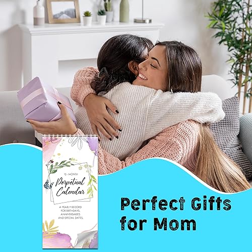 Miniatura 8 de Collections Calendario perpetuo de 5 x 10 pulgadas, para cumpleaños, celebra cada momento de 12 meses, aniversarios y fechas especiales, organizador