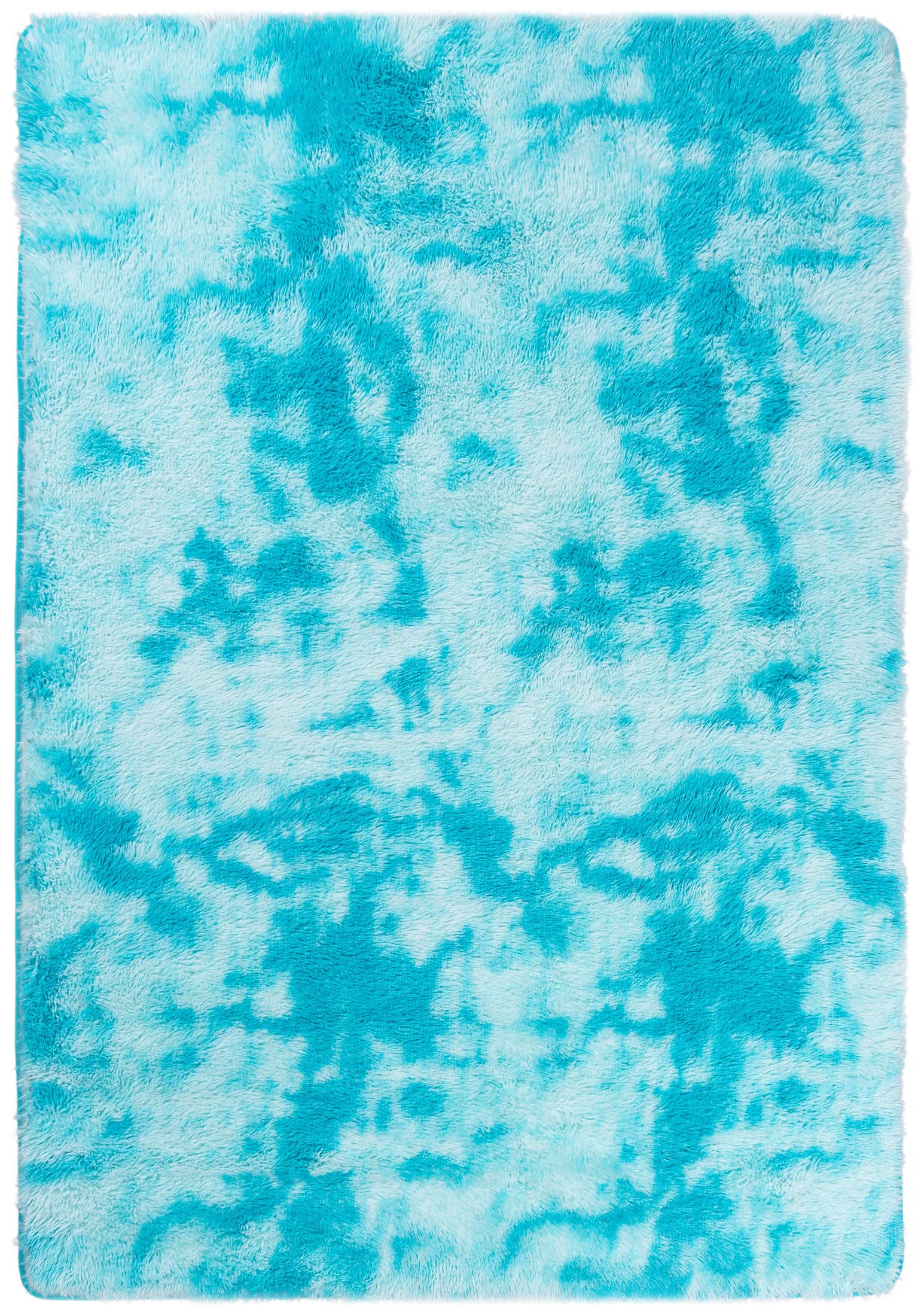 Carpeto Grand Shaggy Tapis Salon 160x230cm Bleu Uni Doux Chauffage au Sol