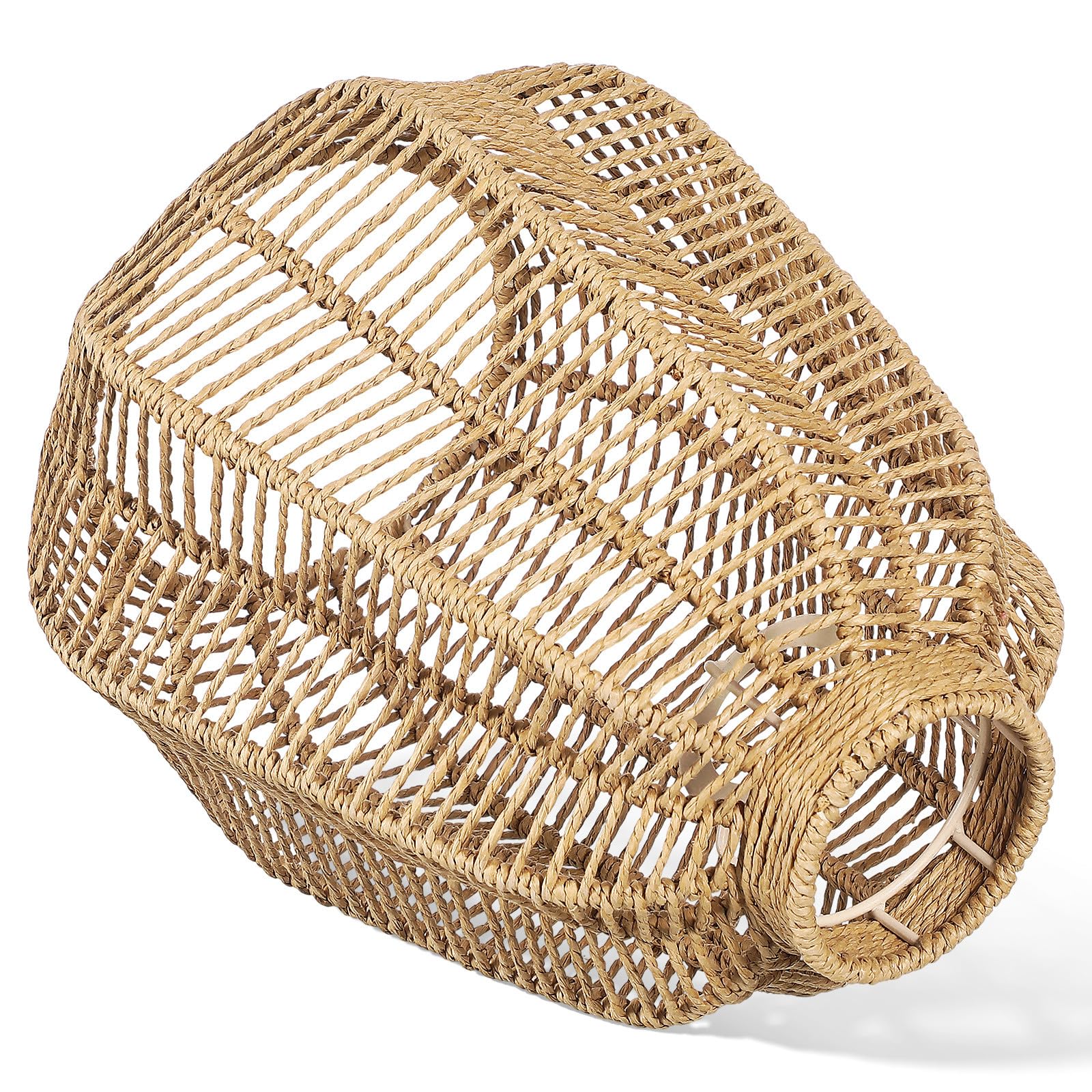 Geflochtener Rattan Lampenschirm in Braun für E27 Lampen
