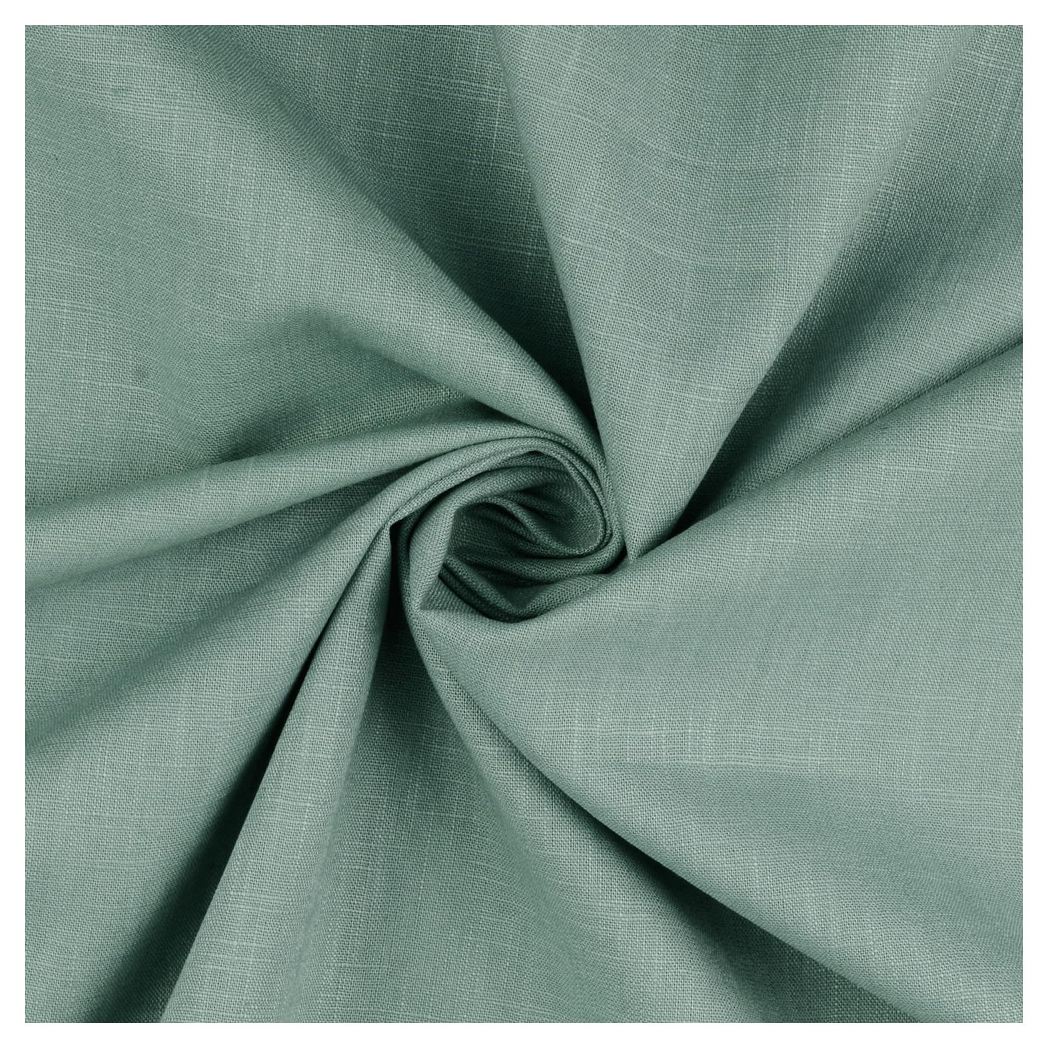 Premium Washed 100% Linen Fabric Soft Breathable Material Vintage Fashion Dressmaking Flax Bag Curtain Cushions Tablecloths | 25cm x 136cm (Duckegg)