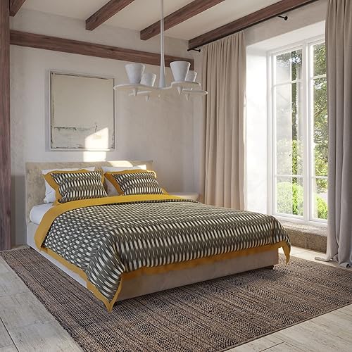 LEMIEUX ET CIE Margency - Juego de funda de edredón de algodón de 3 piezas tamaño matrimonialqueen