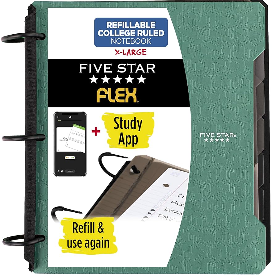 Amazon.com : Five Star Flex Refillable Notebook + Study App