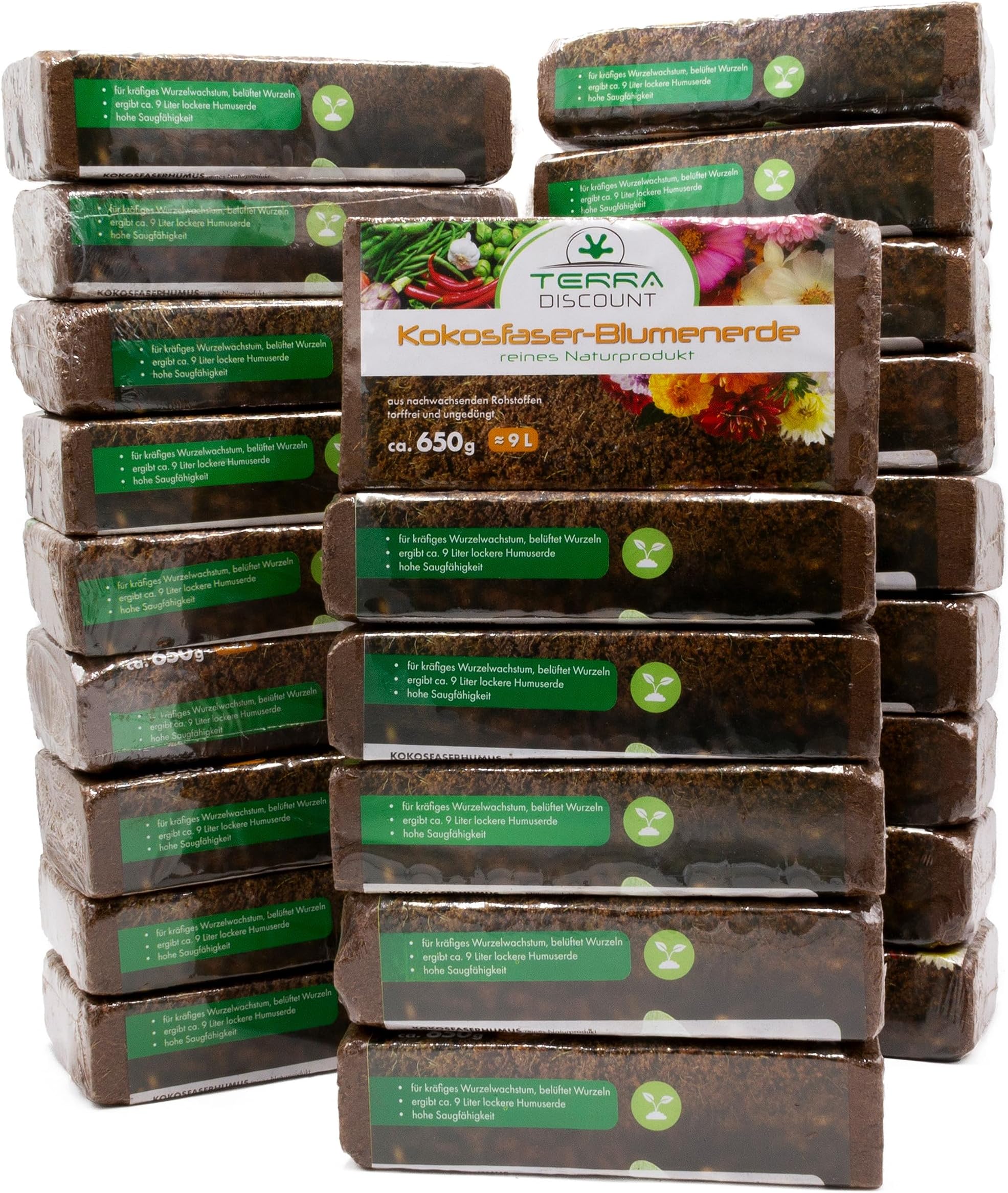 Humuserde I Kokoserde für Pflanzen 10 x 650g I Erde aus Kokosfasern I