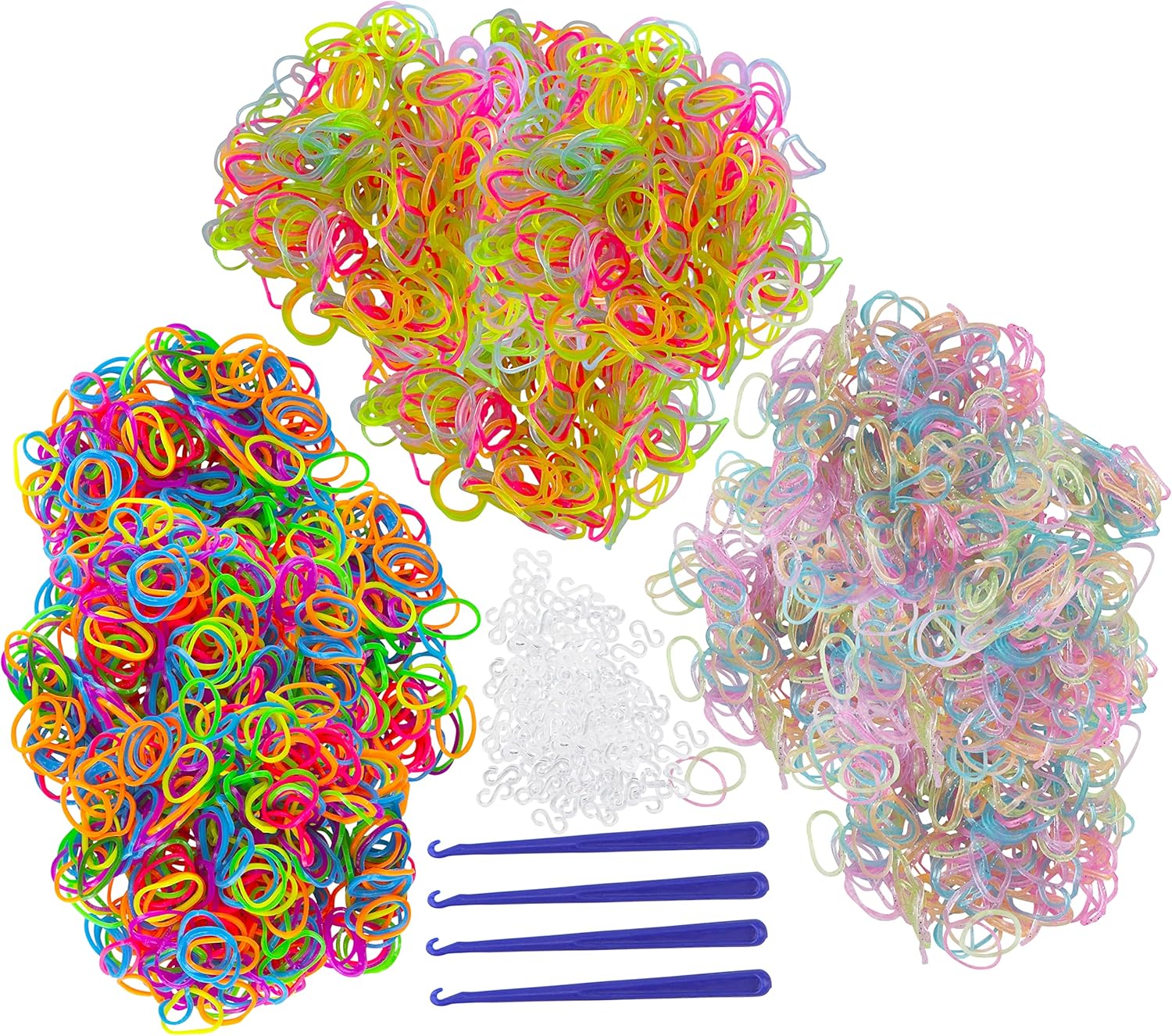 Iconikal LatexFree Rubber Band Jewelry Kit, Neon, Glitter