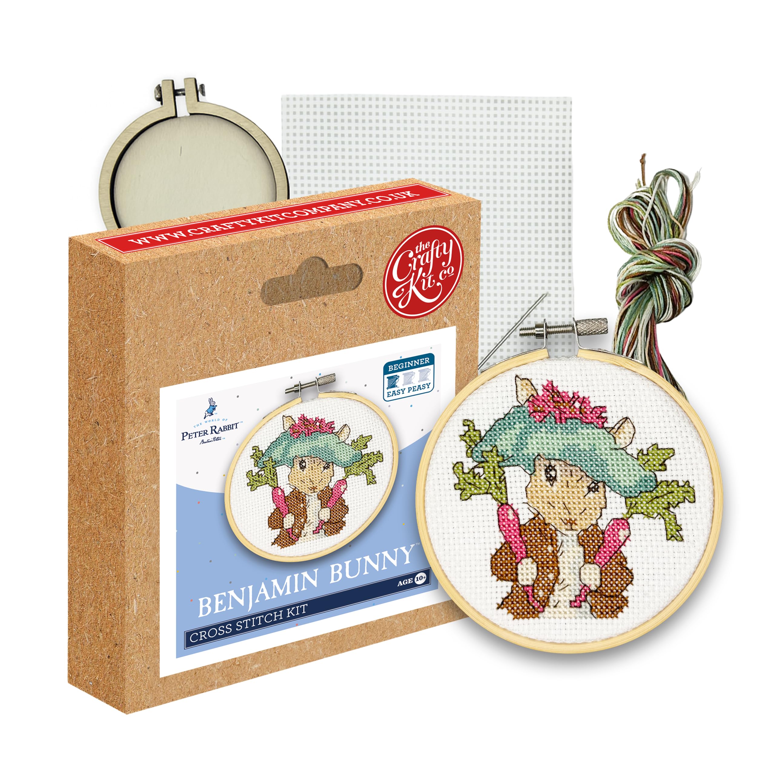 Benjamin Bunny Mini Cross Stitch Kit With Hoop By the Crafty Kit Company