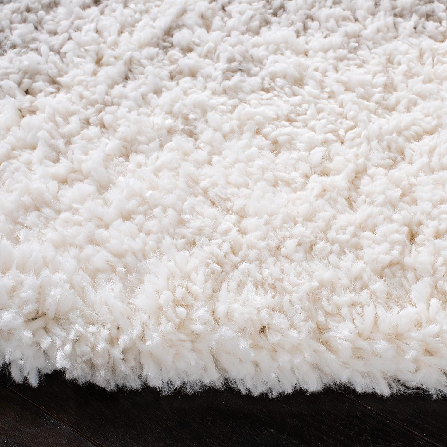 SAFAVIEH Fontana Shag Collection Area Rug - 3' Round, Grey & Ivory, Modern Abstract Design, Non-Shedding & Easy Care, 2-inch Thick Ideal for High Traffic Areas in Living Room, Bedroom (FNT894F)