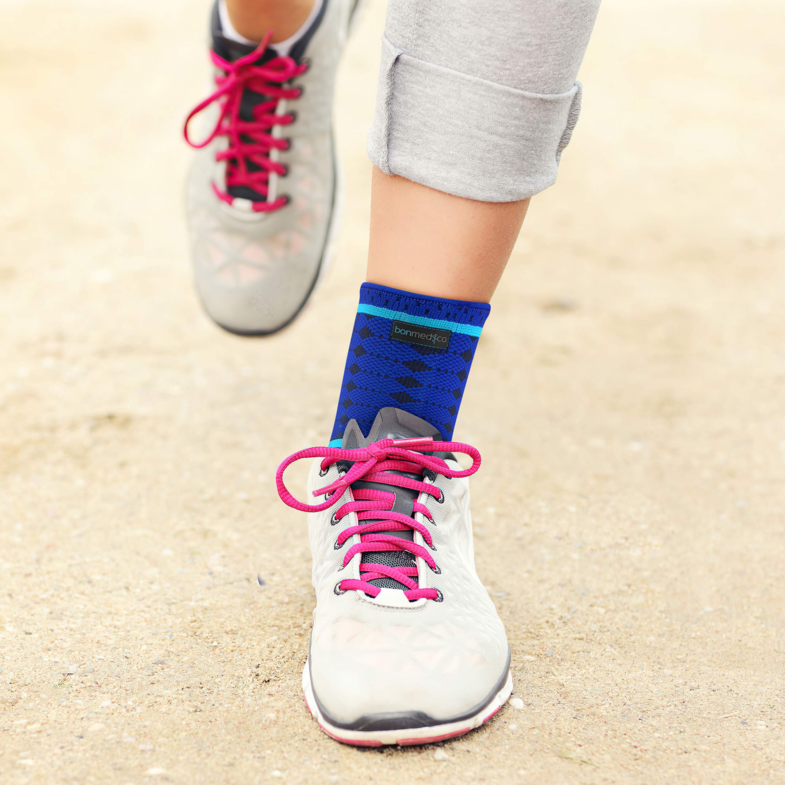 bonmedico Cavigliera Ortopedica - Fascia Elastica di Compressione per Distorsione Caviglia, L
