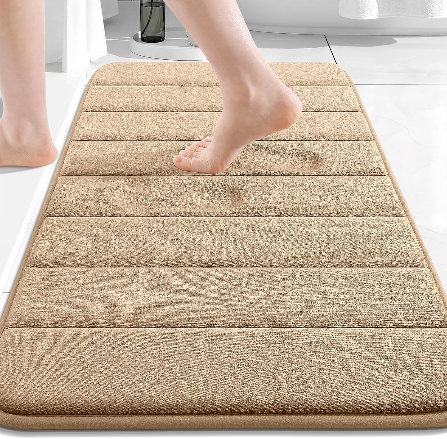 Buganda Memory Foam Bath Mat 34 x 20, Ultra Soft Absorbent Bathroom Rugs