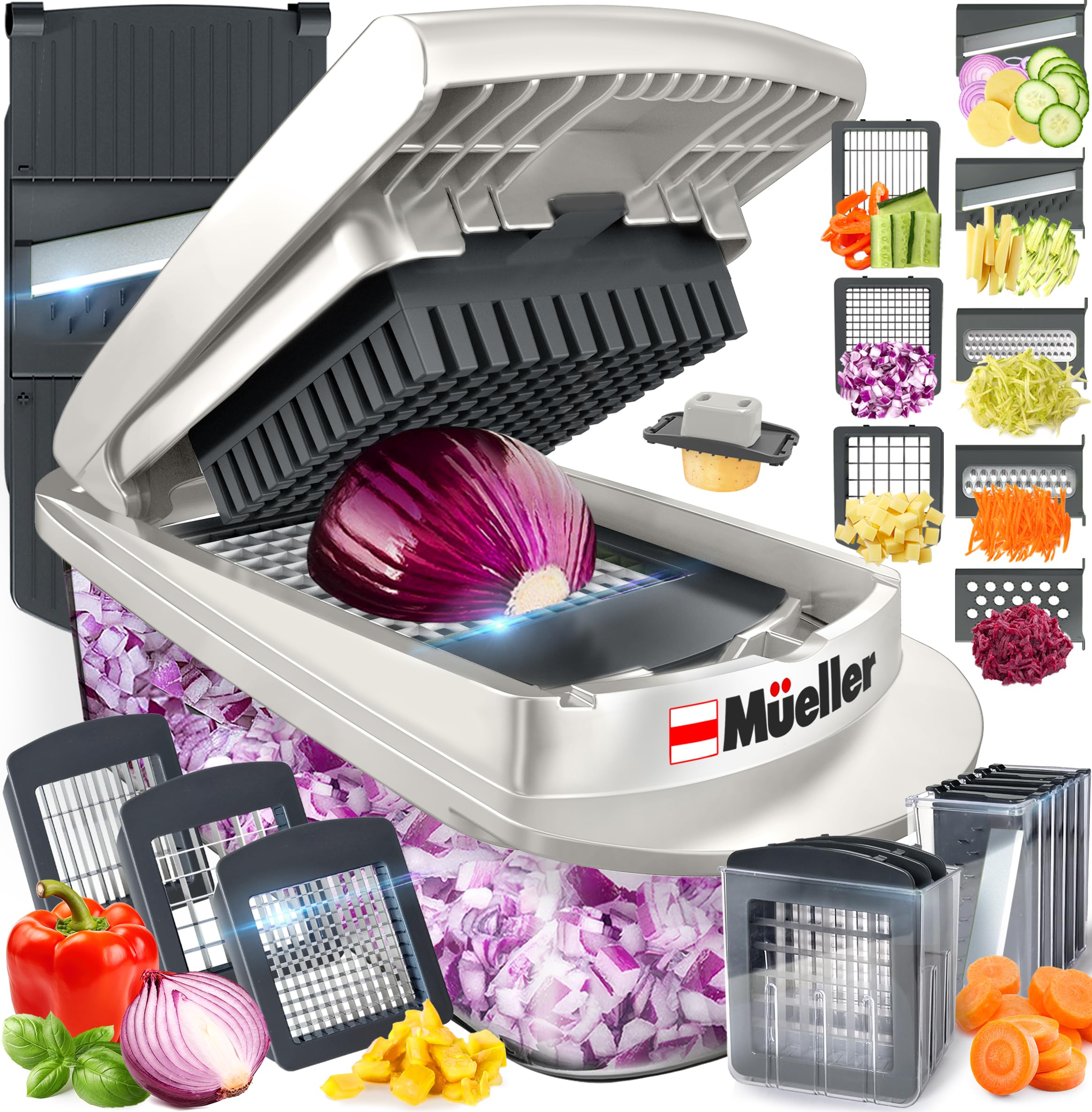 Mueller Pro-Series Mandoline Slicer and Vegetable Chopper, 10-in-1