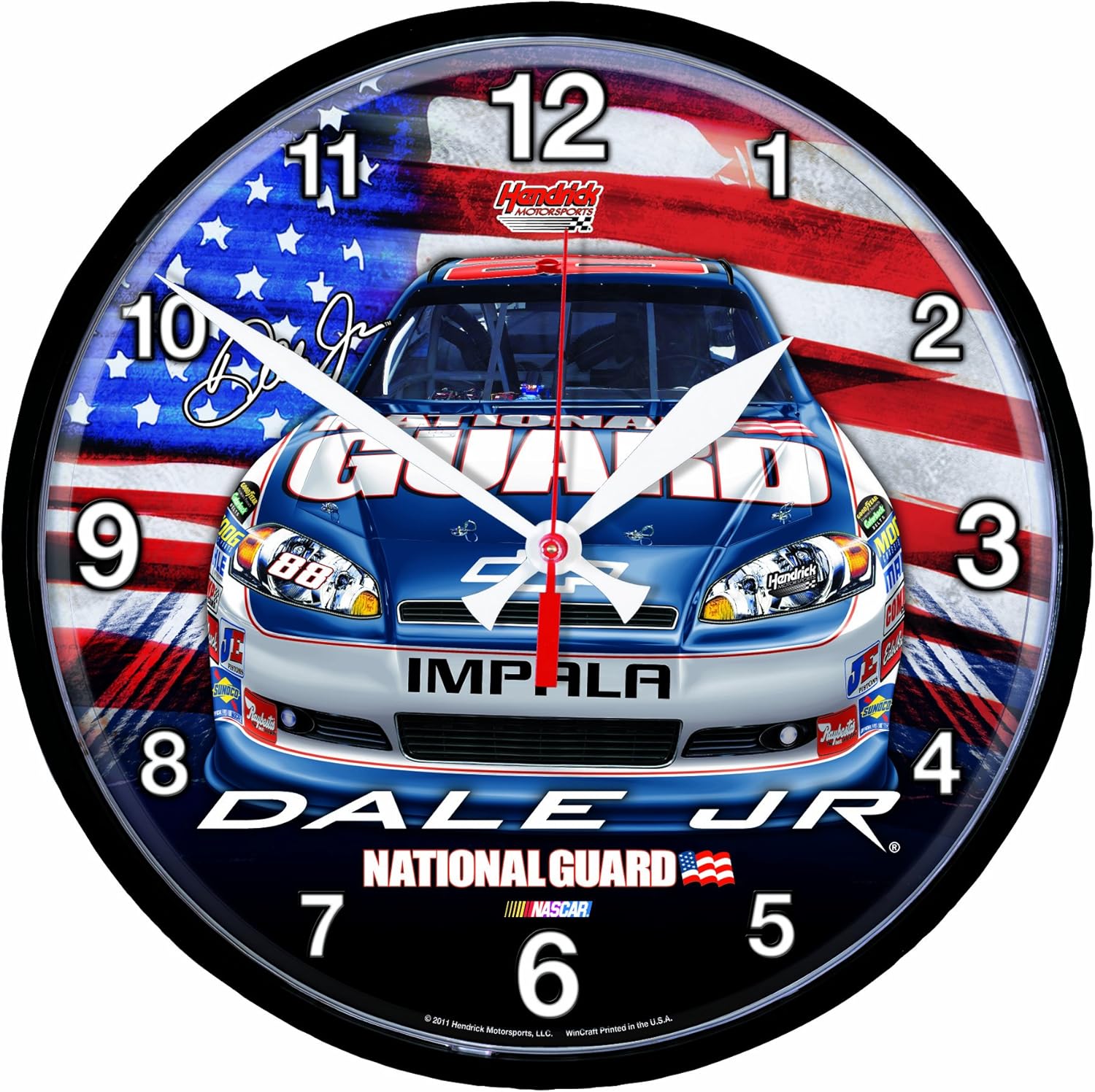NASCAR Dale Earnhardt Jr Round Clock Sports Fan Wall Clocks Sports & Outdoors